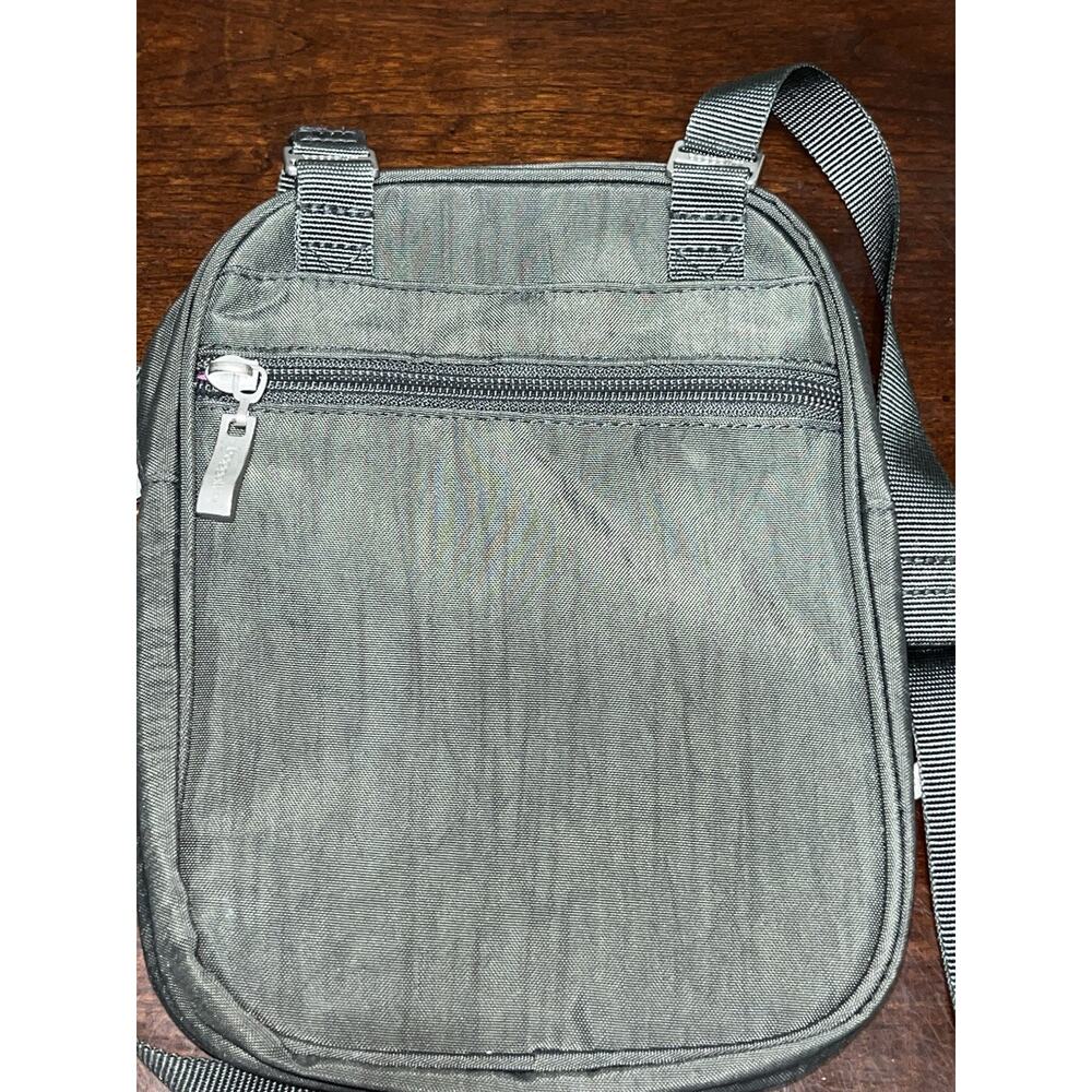Baggallini Journey RFIDCrossbody Purse Travel Bag Small Dark Gray Purple Lining - Picture 11 of 15